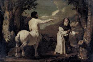 Saint Anthony Abbot And The Centaur by Antonio De Bellis