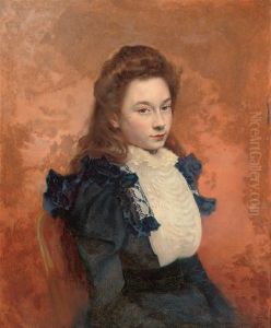 Portrait Of A Girl by Edouard De Bergevin