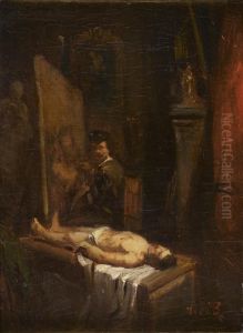 Rembrandt Dans Son Atelier Peignant La Lecon D'anatomie