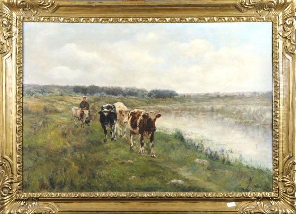 Vaches Au Bord De L'eau - view 1