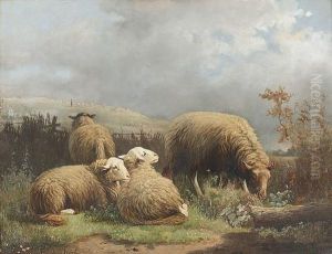 Landschaft Mit Schafen by Laurent De Beul
