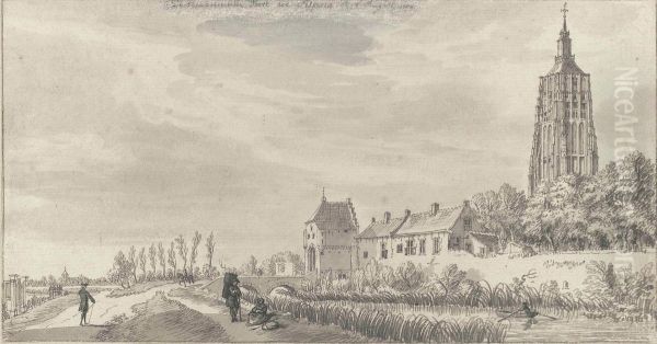 The Heukelum Gate In Asperen, With The Dutch Reformed Church - view 1