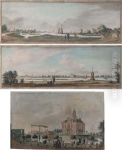 Three Topographical Views: A) Herlaer, Ameiden And Tienhoven Seen Over The River Lek; B) Ameiden, Heerlaer And Tienhoven Seen From A Different Viewpoint; C) The Castle Of Herlaer