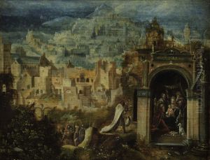 An Extensive Landscape With The Adoration Of The Magi