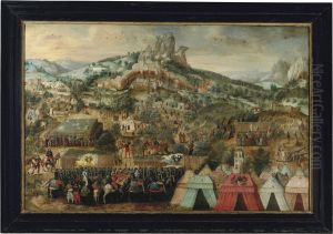 A Siege At Therouanne, With An Army Led By Charles V Encamped Below The City
