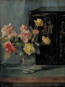 Untitled - Floral Still Life by Francois B. De Blois