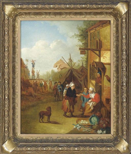 A Village With Figures Outside An Inn - view 1