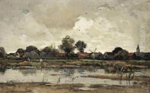 Achter Het Dorp; A River Landscape Achter Het Dorp; A River Landscape