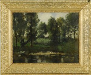 Duck Pond by Theophile Emile Achille De Bock