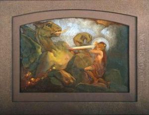 St Michel Terrassant Le Dragon by Jan Frans De Boever