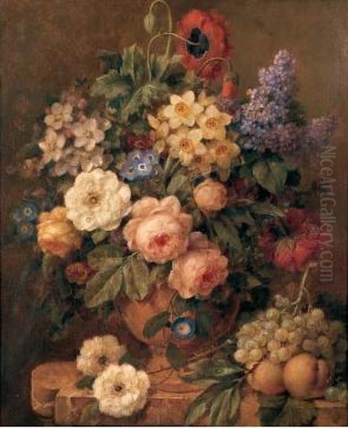 Vase De Fleurs Sur Un Entablement - view 1