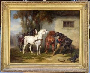 Homme Sellant Son Cheval