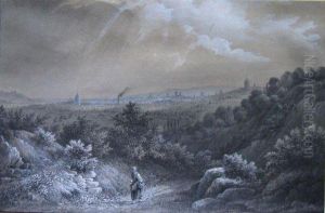 Vue De Paris Depuis Grenelle. by Hippolyte De Boug D'Orschwillier
