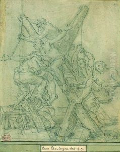 Etude Pour Le Martyre De Saint Andre Pierre Noire by Bon De Boulogne