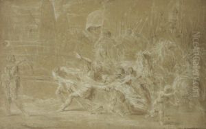 La Capture D'un Homme Craie Blanche by Louis de, the Younger Boulogne