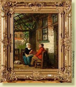 Vieux Couple Devant La Maison