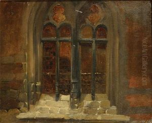 Besneeuwd Kerkraam. by Henri De Braeckeleer