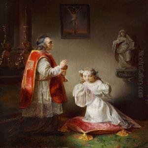 The First Communion by Ferdinand De Braekeleer Jr.