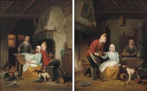 Before The Fight; And The Reconciliation by Ferdinand De Braekeleer Jr.