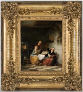 The Music Lesson. by Ferdinand De Braekeleer Jr.