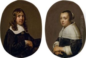 Portrait De Jacob Van Vaerle Et Portrait D'elizabeth Vanvaerle Le Premier Inscrit, by Jan De Bray