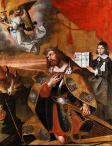Konig David Vor Einem Opferaltarkniend by Jan De Bray