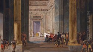 The Queen Of Sheba Before The Temple Of Solomon In Jerusalem by Salomon de Bray