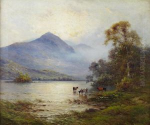 Early Morning, Rydal Water by Alfred Fontville De Breanski