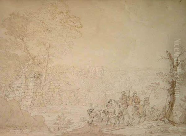 Chasseurs Dans Un Paysage De Foret Etde Forge De Paimpont - view 1