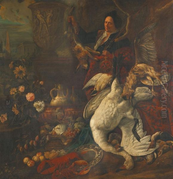 Portrait D'un Chasseur Avec Ses Trophees - view 1