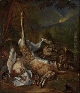 Still Life Of Game In A Landscape by Bernaert De Bridt