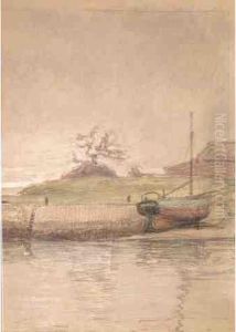 Barque Au Sec Au Croisic by Alexis Louis De Broca