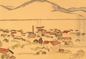 Village En Bord De Lac by Jean De Brunhoff