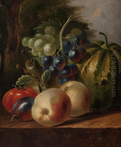 Still Life With Fruit On A Garden Table - view 1