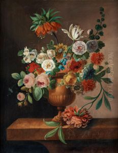 Still Life Withflowers by Cornelis Johannes De Bruyn