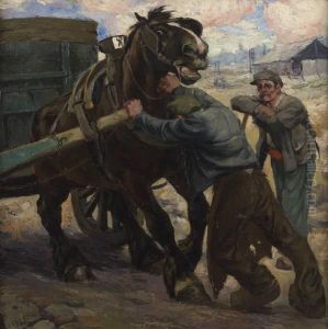 Le Cheval De Traitrecalcitrant by Constant De Busschere