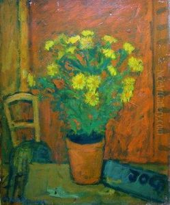 Still Life Of Flowers On Table by Henry De Buys Roessingh