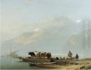 Cattle Raft by Alfred Edouard De Bylandt
