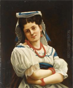 A Portrait Of An Italian Beauty by Carl De Calzada