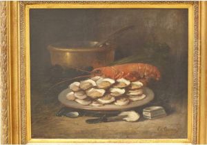 Nature Morte Aux Huitres Et A La Langouste by A. De Caranza