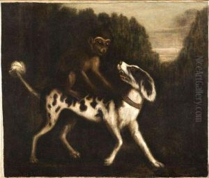 Singe Sur Le Dos D'un Chien