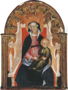 The Madonna And Child Enthroned by Antonio De Carro