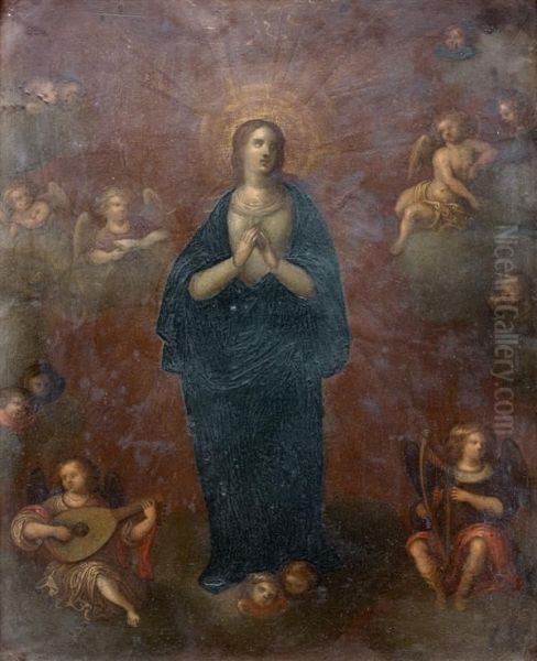 L'assomption Entouree D'anges Musiciens - view 1