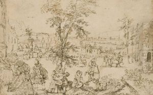 Musiciens Dans Un Village by Louis de Caullery