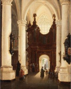 Children Leaving A Church After The Mass