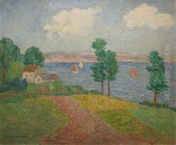 Bord De Mer Aux Voiliers Huile Surtoile (petits Accidents) - view 1