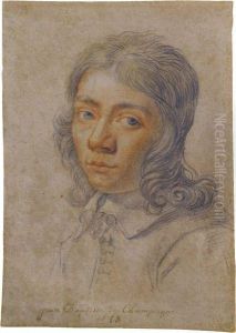 Self-portrait At The Age Of Seventeen, Head And Shoulders Turned Tothe Left by Jean-Baptiste De Champaigne