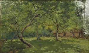 A Farm In A Wooded Landscape
