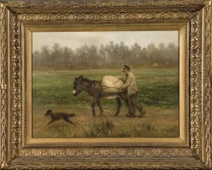 Vieux Paysan Et Son Ane by Xavier De Cock