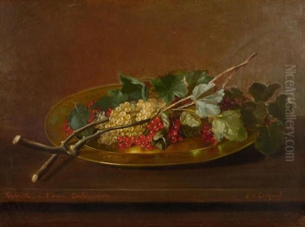 Stilleben Mit Johannesbeeren Auf Einem Teller. - view 1